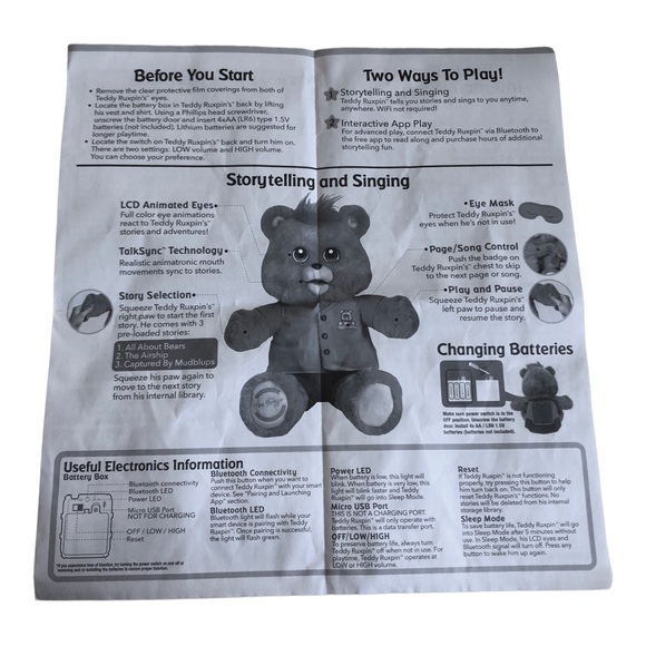 Teddy Ruxpin Interactive Animatronic Reading & Singing Bear 2017 - Picture 14 of 16